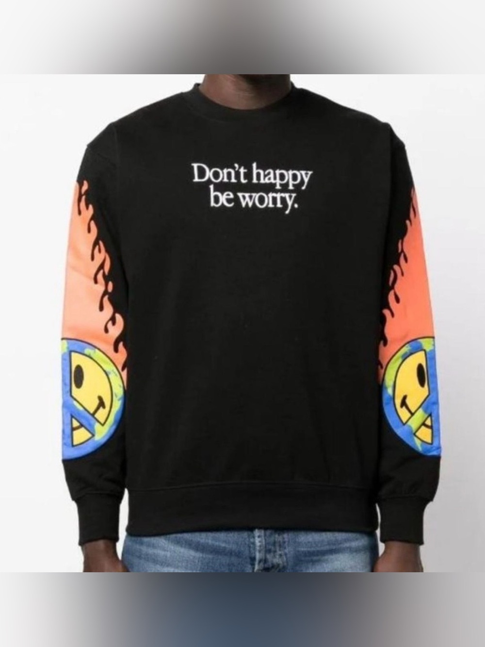 Market Smiley Earth On Fire Crewneck